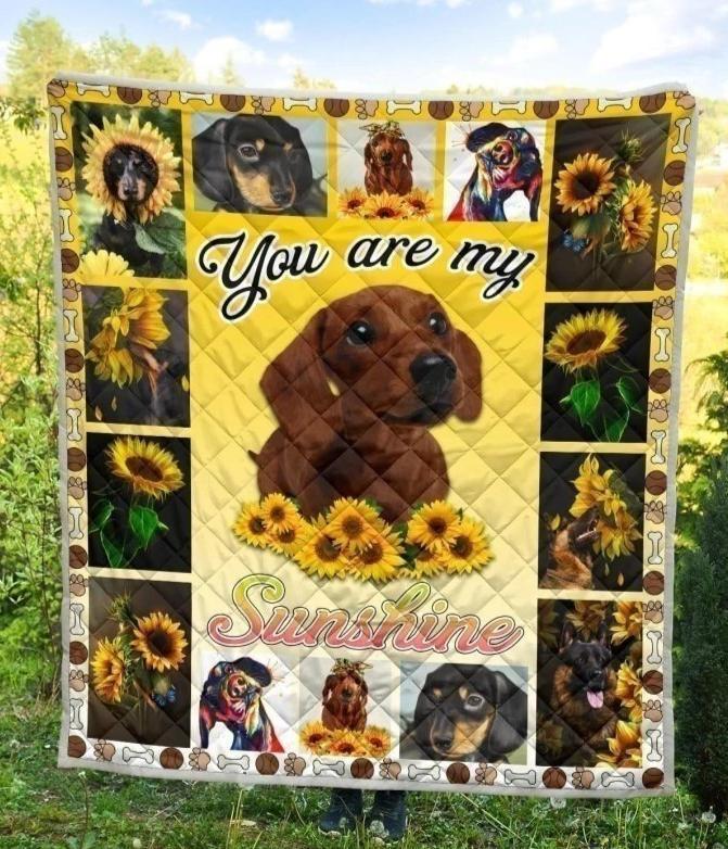 Dachshund You Are My Sunshine Sunflower Blanket For Dog Lover-Gear Wanta
