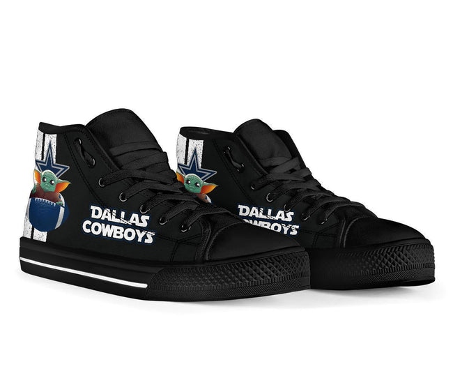 Dallas Cowboys Sneakers Baby Yoda High Top Shoes Mixed-Gear Wanta
