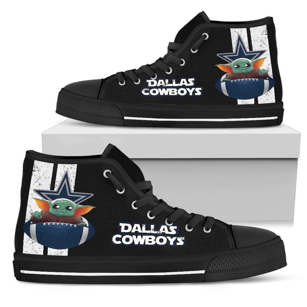 Dallas Cowboys Sneakers Baby Yoda High Top Shoes Mixed-Gear Wanta