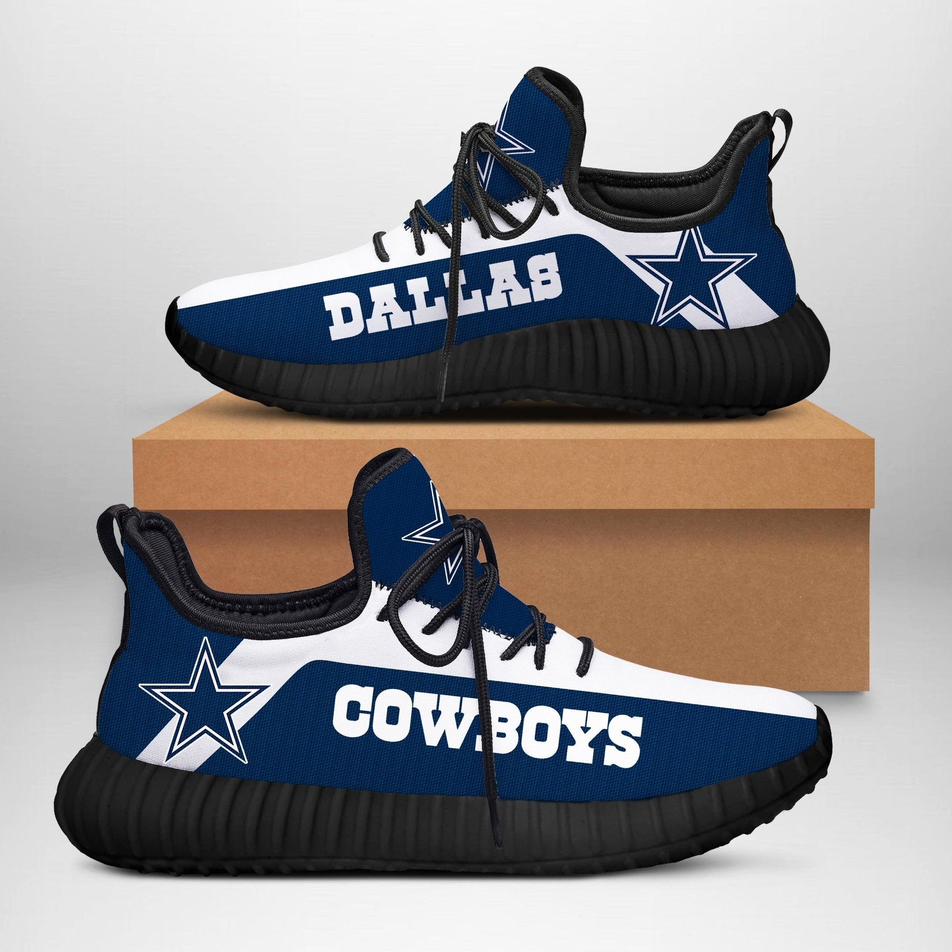 Dallas Cowboys Sneakers Custom Shoes Black shoes 4 Fan Gif-Gear Wanta