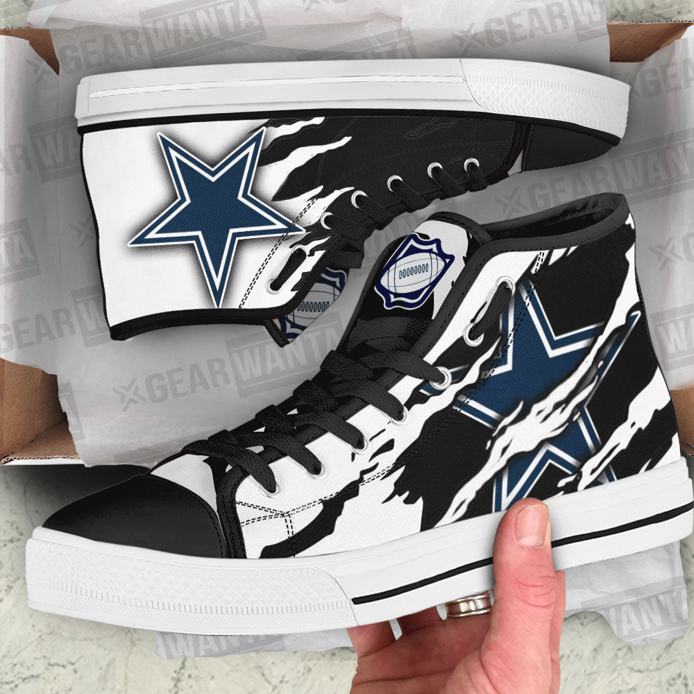 Dallas Cowboys High Top Shoes Custom For Fans-Gear Wanta