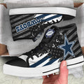 Dallas Cowboys High Top Shoes Custom American Flag Sneakers-Gear Wanta