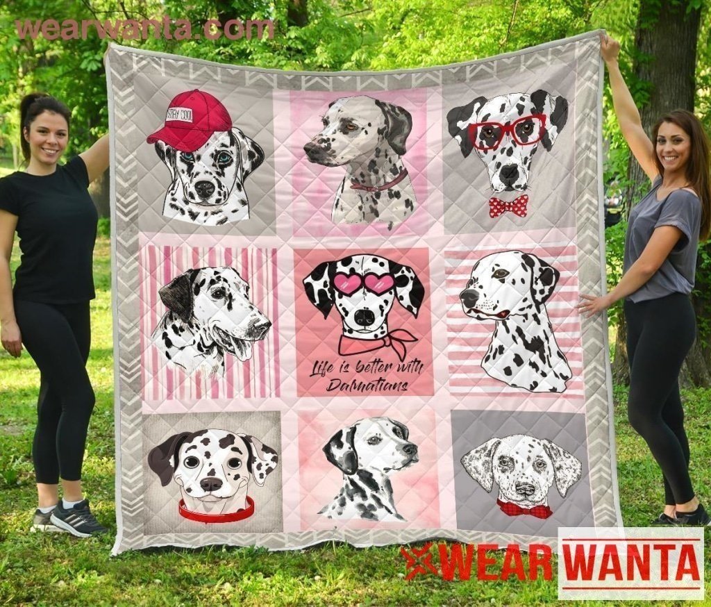 Dalmatian Dog Lover Quilt Blanket-Gear Wanta