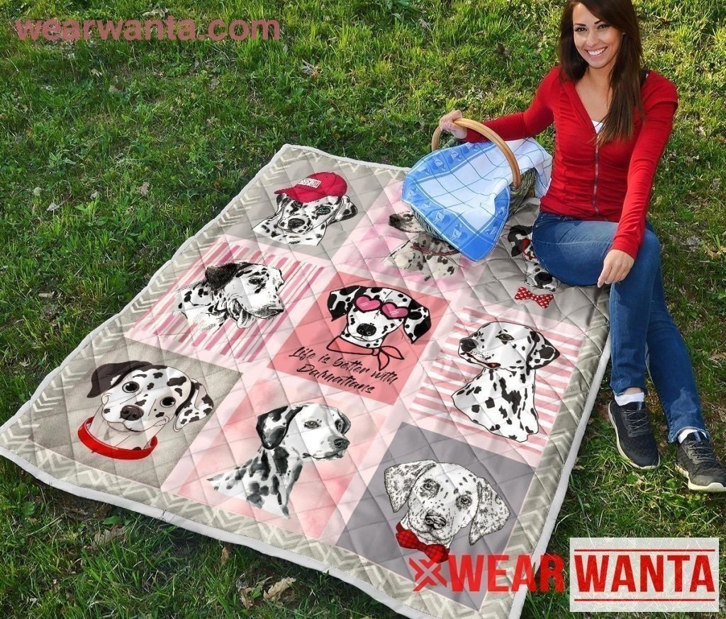 Dalmatian Dog Lover Quilt Blanket-Gear Wanta