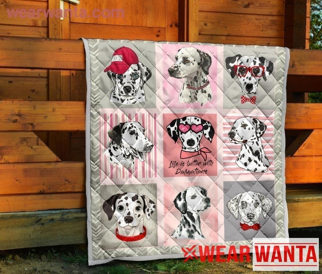 Dalmatian Dog Lover Quilt Blanket-Gear Wanta