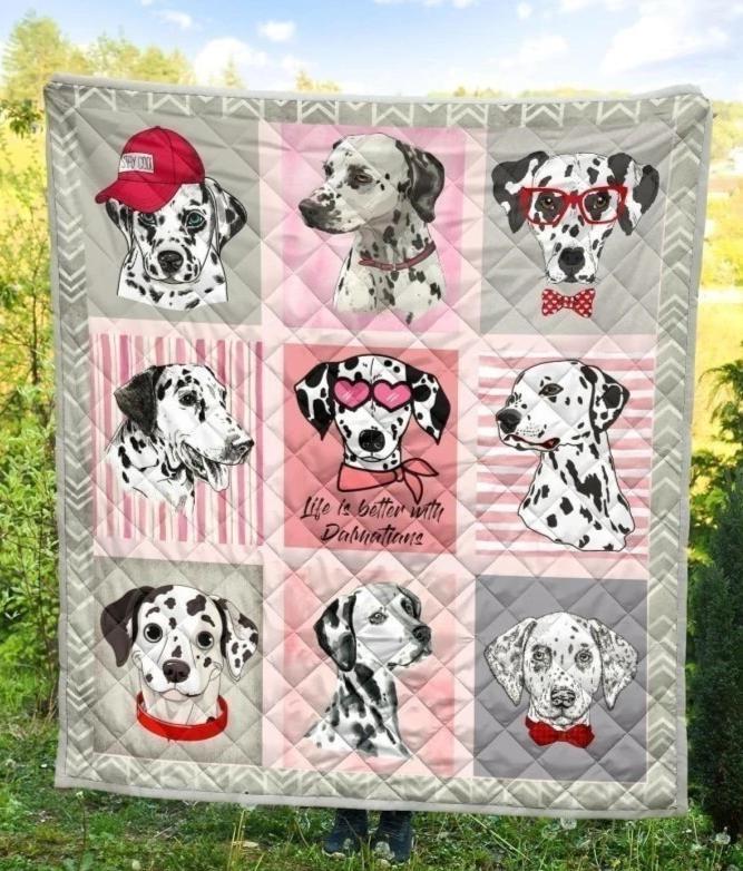 Dalmatian Dog Lover Quilt Blanket-Gear Wanta