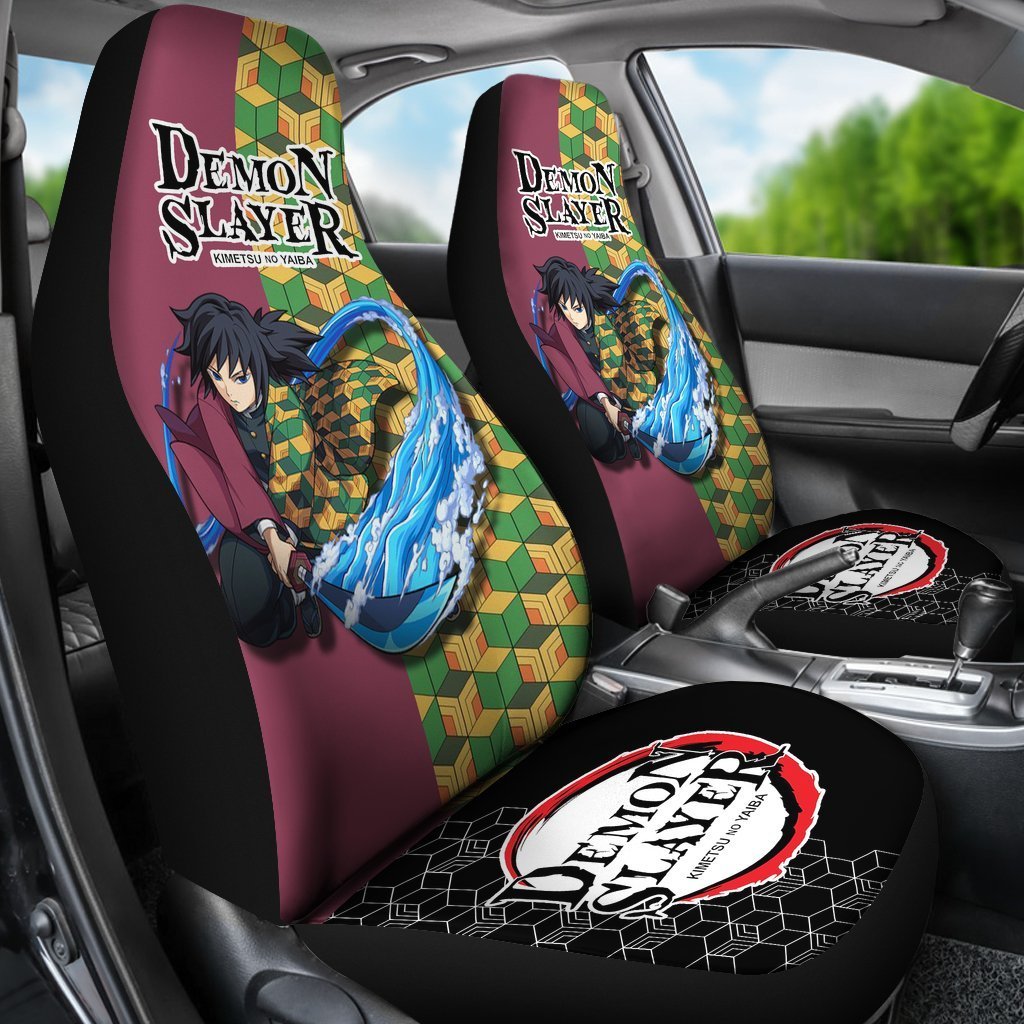 Demon Slayer Giyu Tomioka Car Seat Covers Anime Car Accessories-Gear Wanta