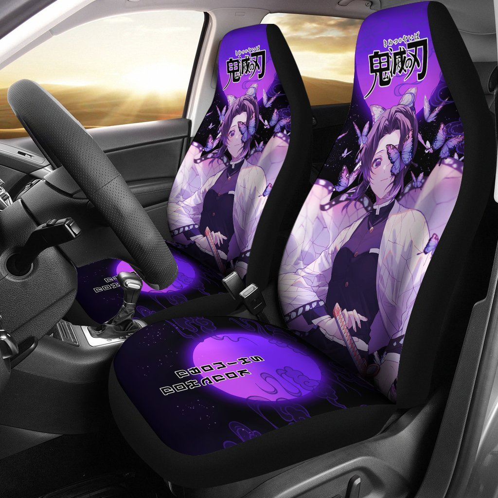 Demon Slayer Shinobu Kocho Car Seat Covers Custom Under The Moon Anime Car-Gear Wanta