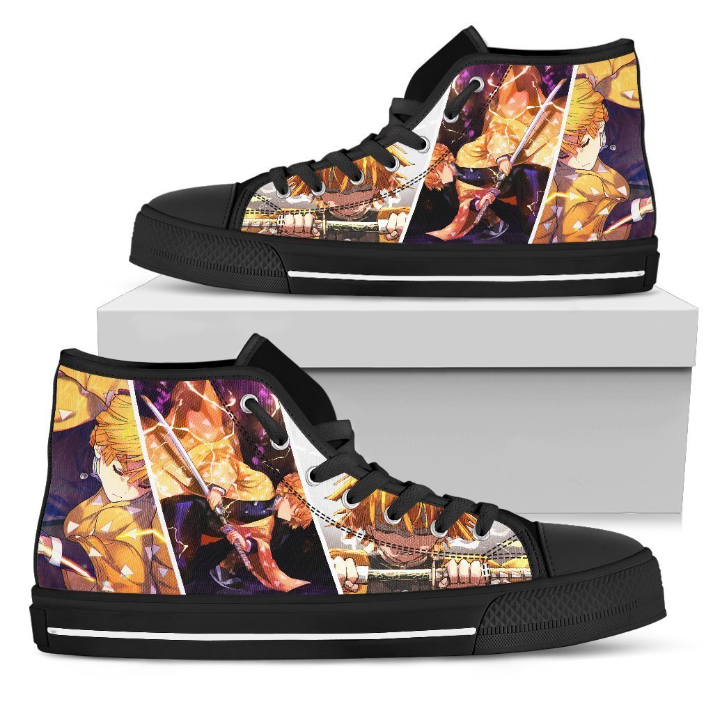 Demon Slayer Sneakers Zenitsu High Top Shoes Anime Fan MN19-Gear Wanta