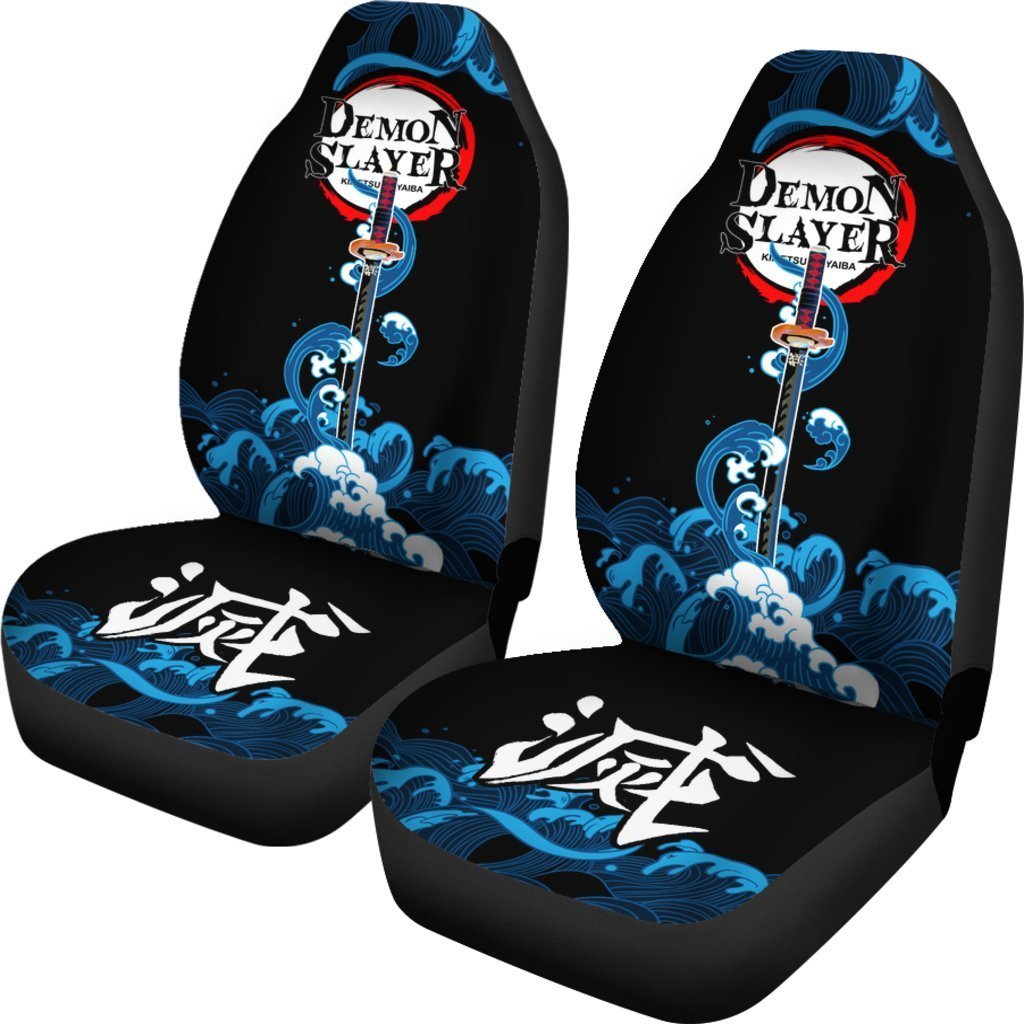 Demon Slayer Tanjiro Car Seat Covers Custom Nichirin Sword Anime Car Accessories-Gear Wanta