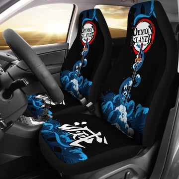 Demon Slayer Tanjiro Car Seat Covers Custom Nichirin Sword Anime Car Accessories-Gear Wanta