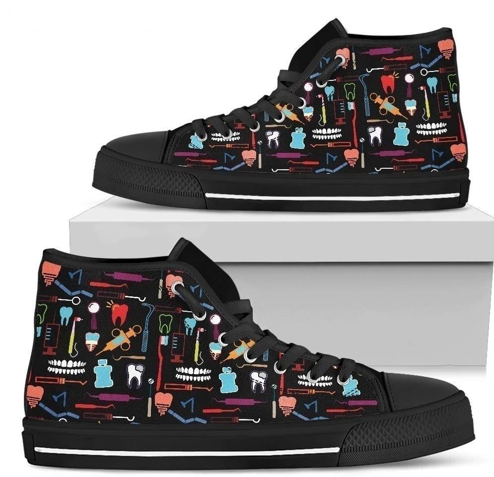 Dental Tools Men's High Top Shoes Funny Dentist Gift Idea-Gear Wanta