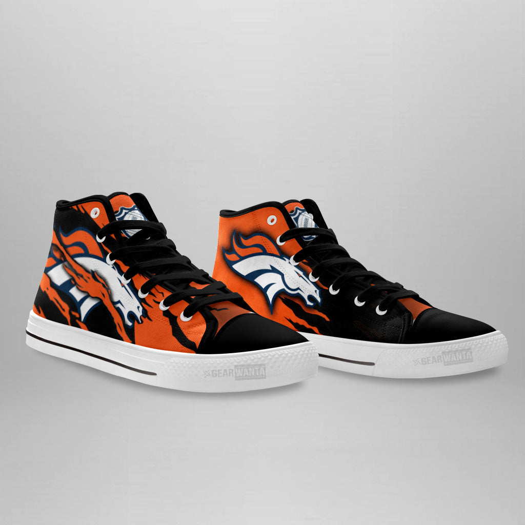 Denver Broncos High Top Shoes Custom For Fans-Gear Wanta