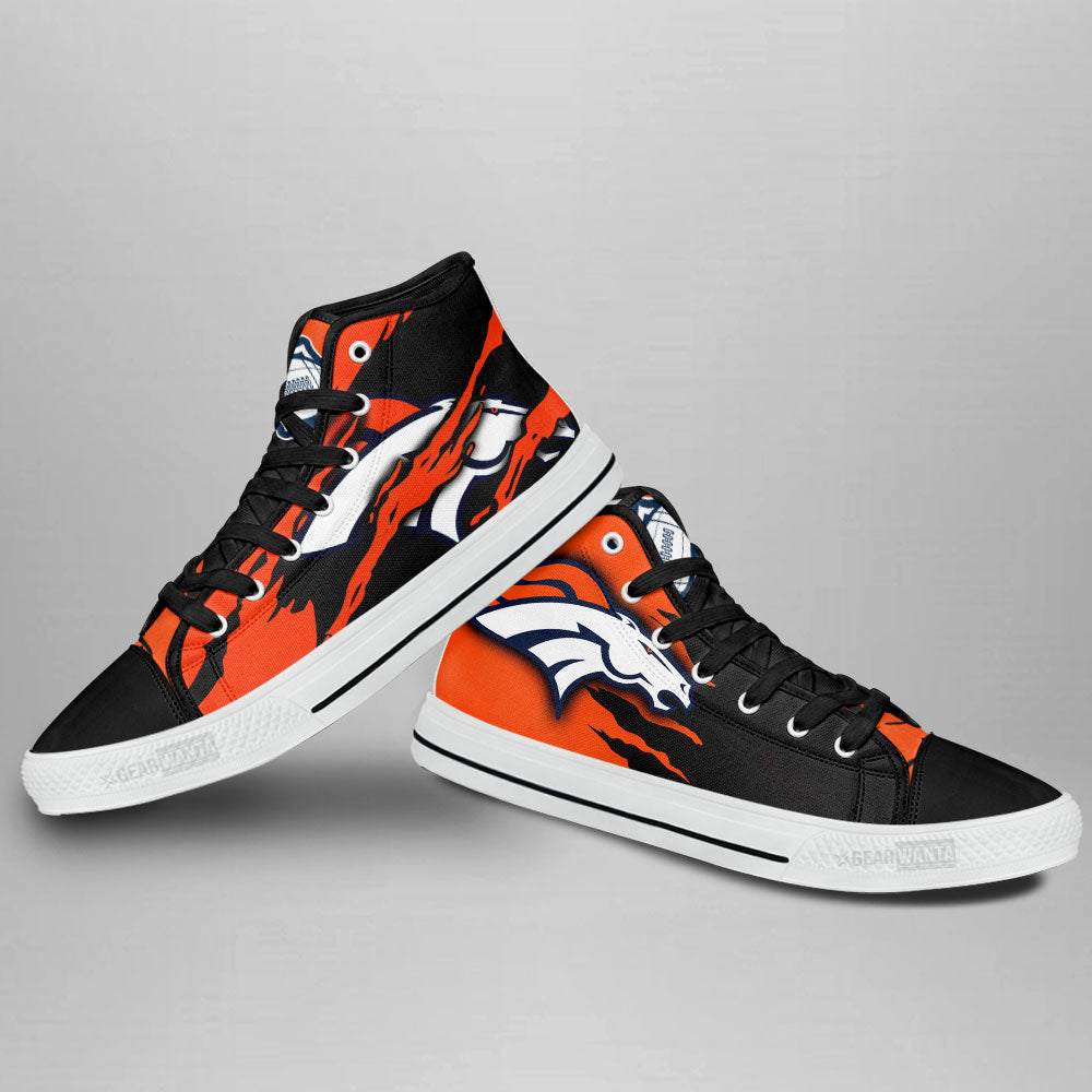 Denver Broncos High Top Shoes Custom For Fans-Gear Wanta