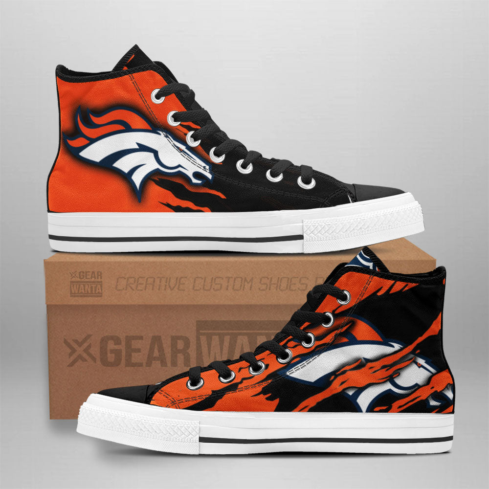 Denver Broncos High Top Shoes Custom For Fans-Gear Wanta