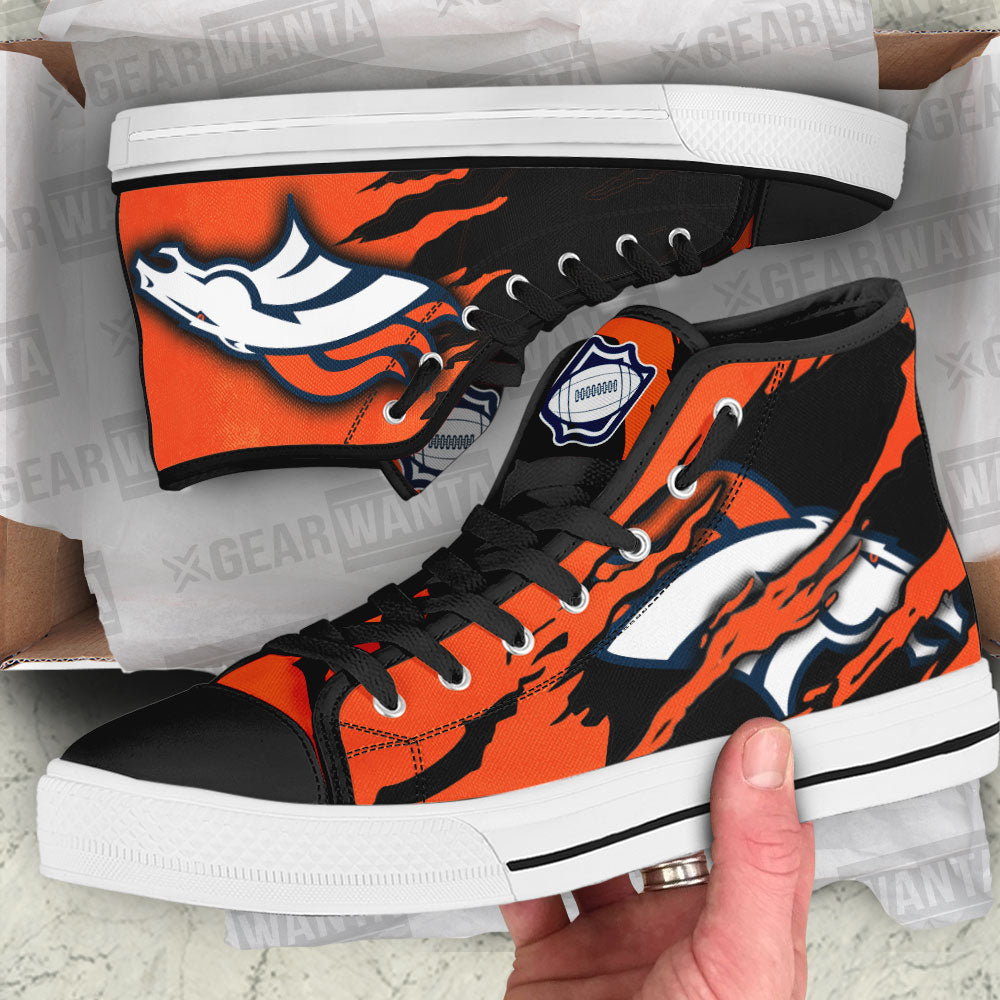 Denver Broncos High Top Shoes Custom For Fans-Gear Wanta