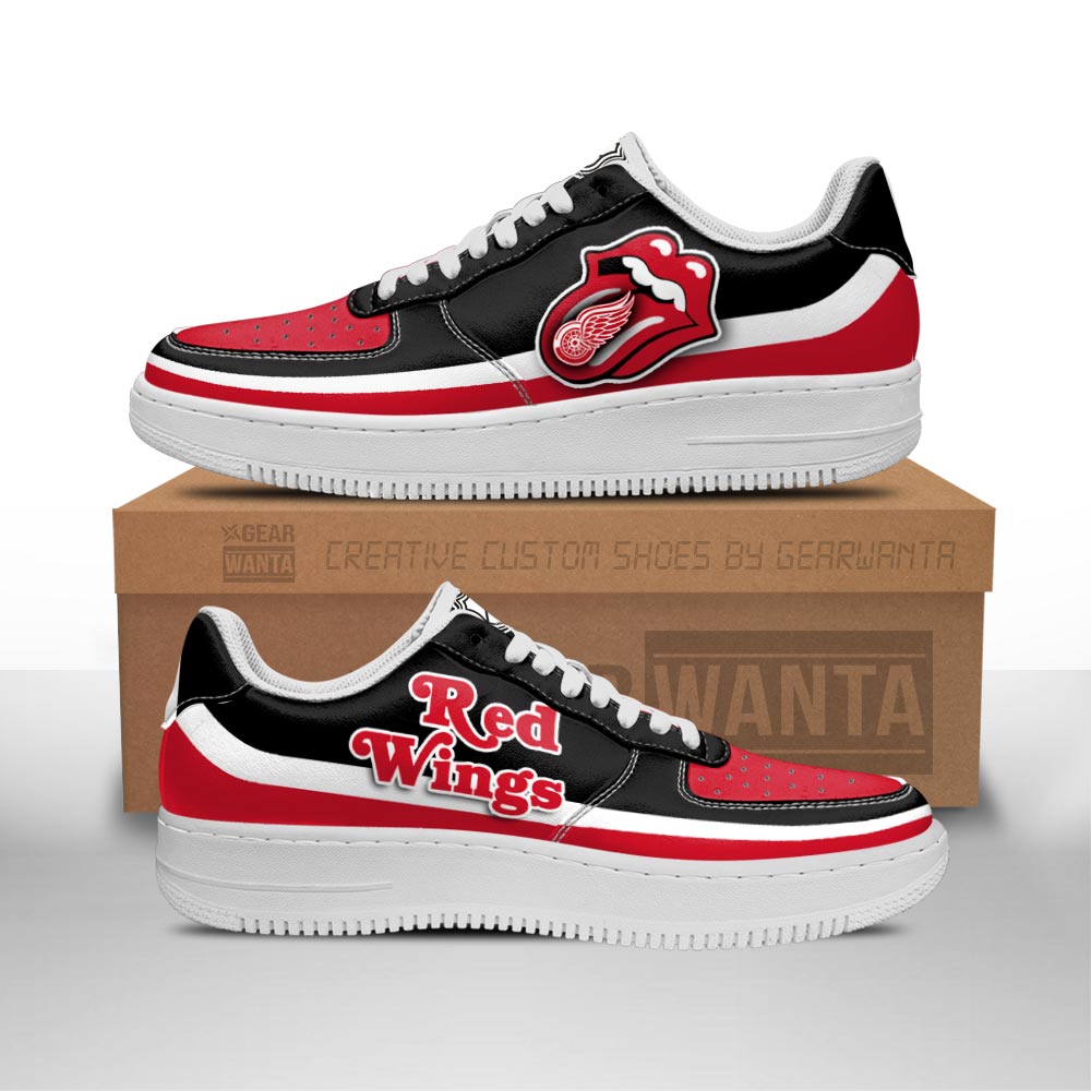 Detroit Red Wings Sneakers Custom Force Shoes Sexy Lips For Fans-Gear Wanta
