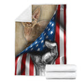 Devon Rex Cat Fleece Blanket American Flag-Gear Wanta