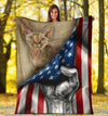 Devon Rex Cat Fleece Blanket American Flag-Gear Wanta