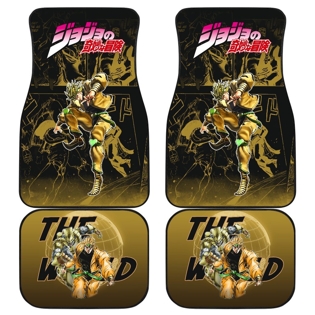 Dio Brando Jojo Bizarre Adventure Gyro Manga Checkerboard Style Car Floor Mats Anime Yellow-Gear Wanta
