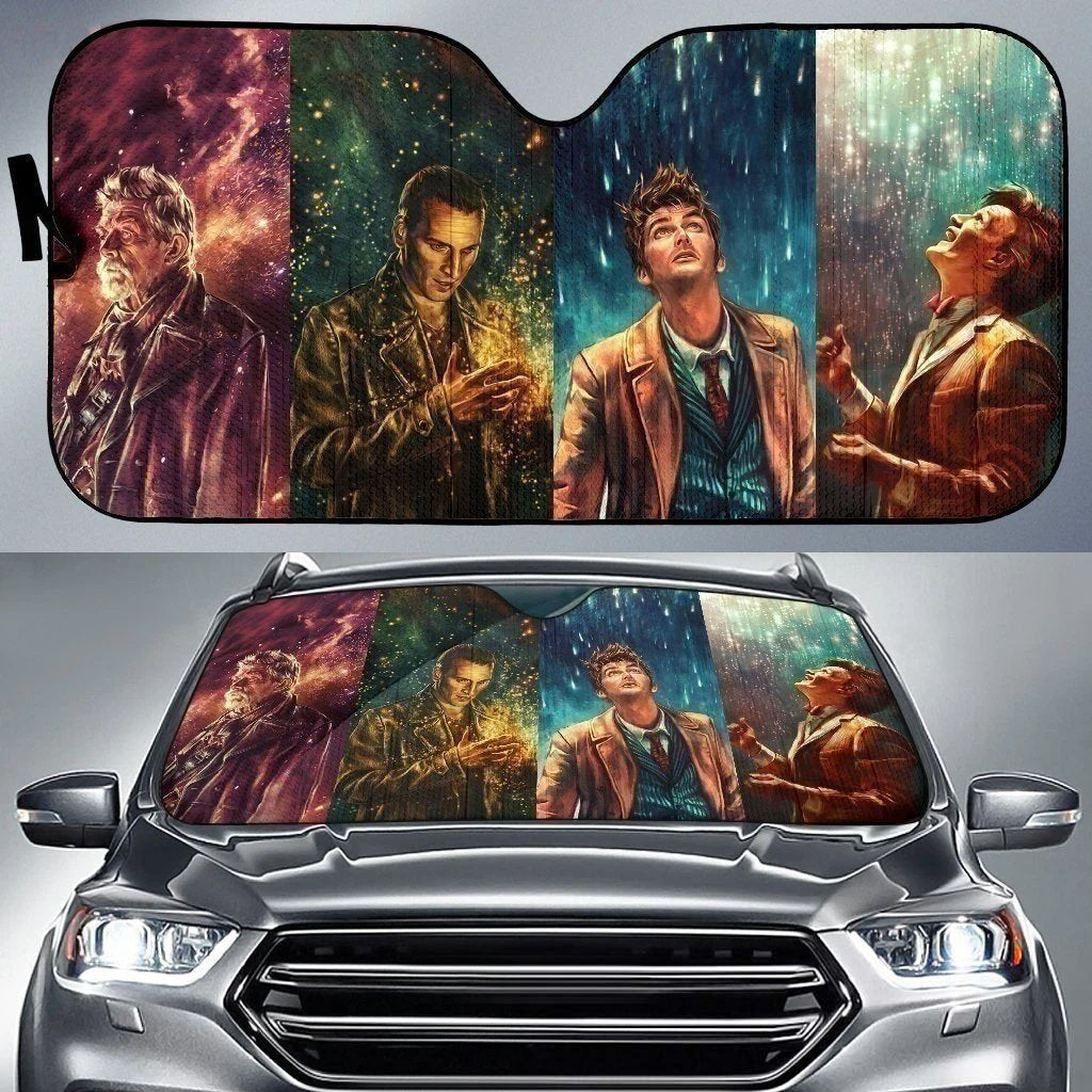 Doctor Who Actors Graphic Art Car Sun Shade-Gear Wanta