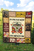 Dog On Dark Desert Highway Hippie Van Rottweiler Quilt Blanket-Gear Wanta