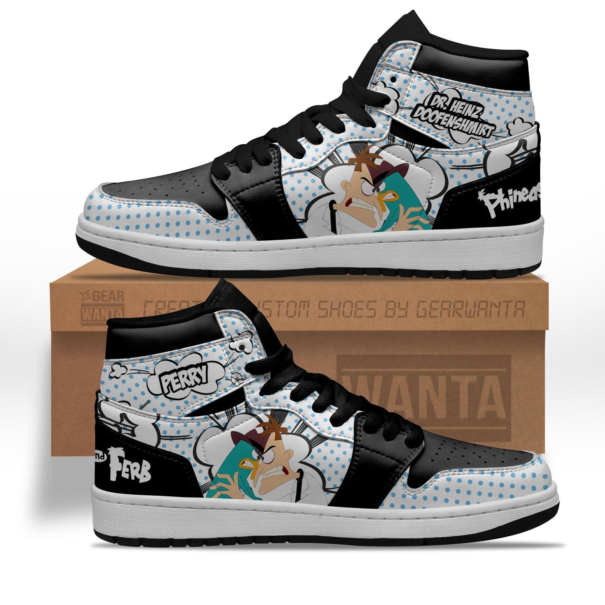 Dr. Heinz Doofenshmirt and Perry Sneakers Custom Phineas and Ferb Shoes-Gear Wanta