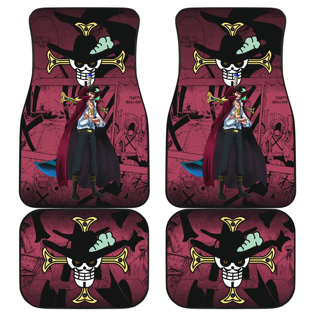 Dracule Mihawk One Piece Car Floor Mats Manga Mixed Anime-Gear Wanta