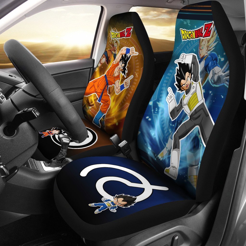Dragon Ball Car Seat Covers Custom Vegeta And Goku Fusion Dance-Gear Wanta