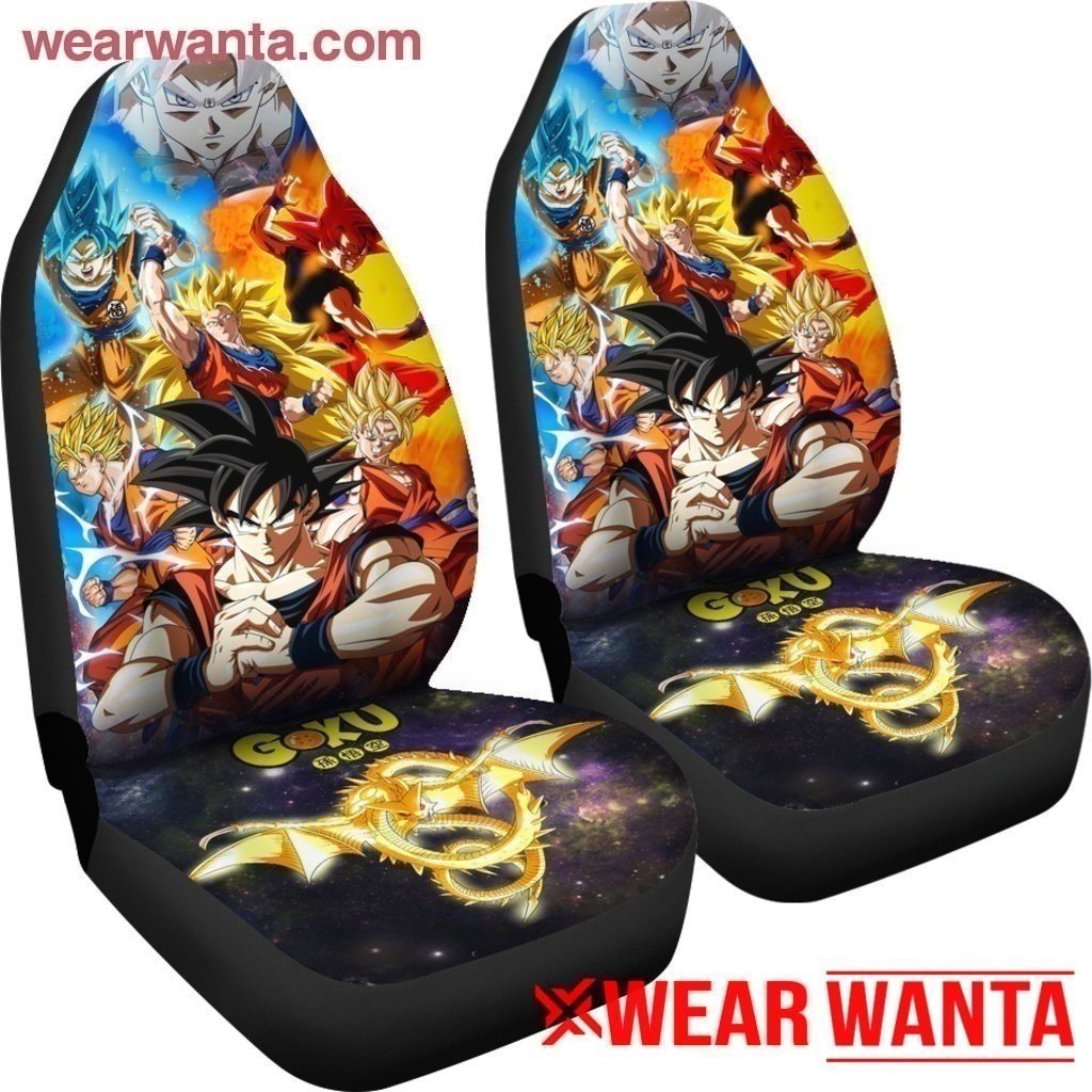 Dragon Ball Goku SSJ Car Seat Covers Custom Anime Car Accessories-Gear Wanta