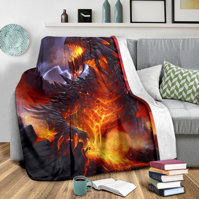 Dragon Fire Fleece Blanket For Dragon Lover-Gear Wanta