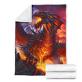 Dragon Fire Fleece Blanket For Dragon Lover-Gear Wanta