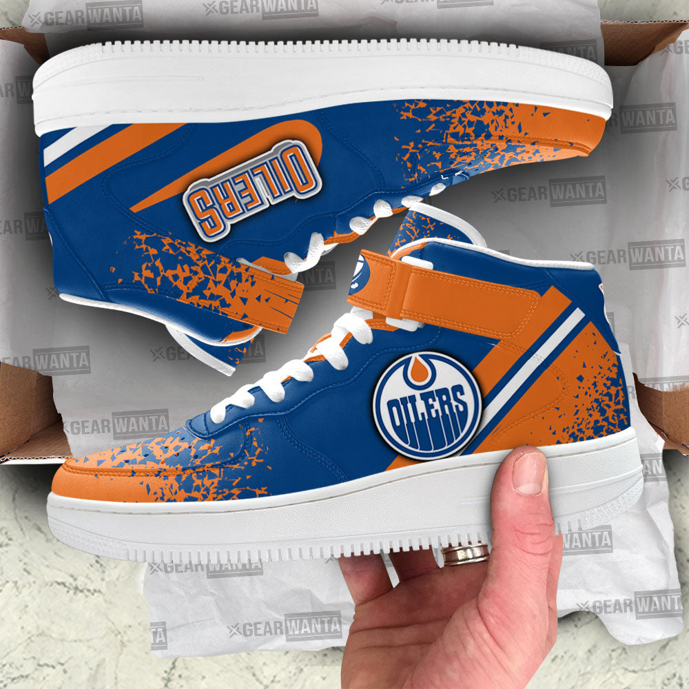 E Oilers Air Mid Shoes Custom Hockey Sneakers Fans-Gear Wanta