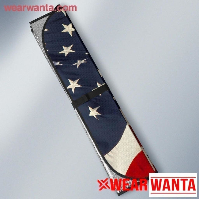 Eagle Fly American Flag Day Car Sun Shade-Gear Wanta