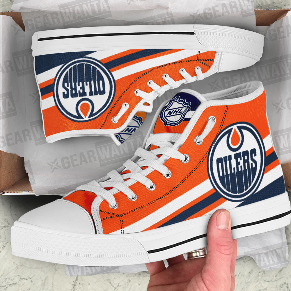 Edmonton Oilers High Top Shoes Custom Sneakers-Gear Wanta