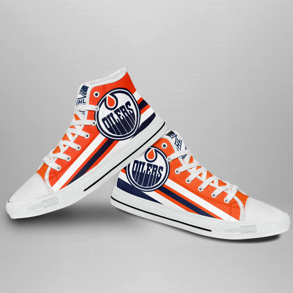 Edmonton Oilers High Top Shoes Custom Sneakers-Gear Wanta