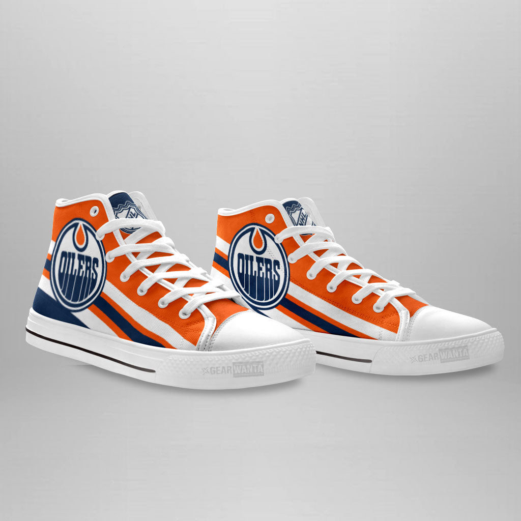 Edmonton Oilers High Top Shoes Custom Sneakers-Gear Wanta