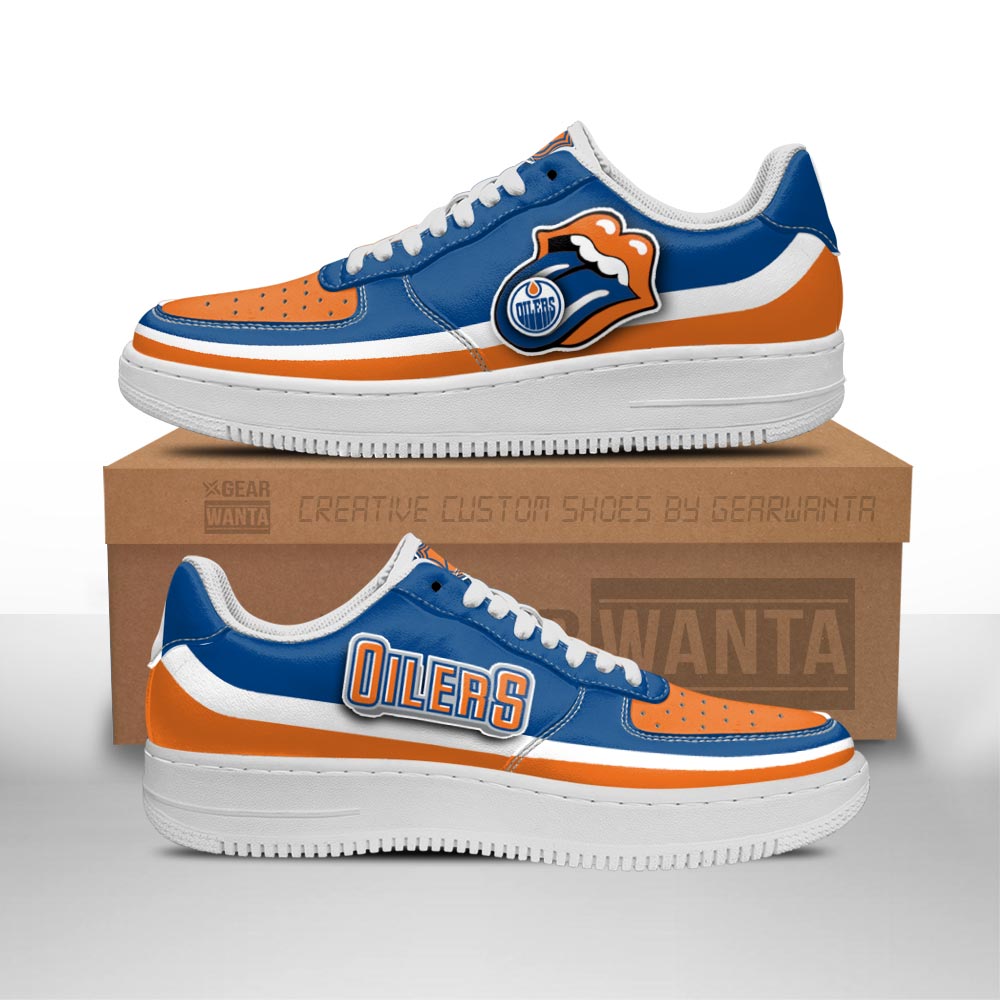 Edmonton Oilers Sneakers Custom Force Shoes Sexy Lips For Fans-Gear Wanta