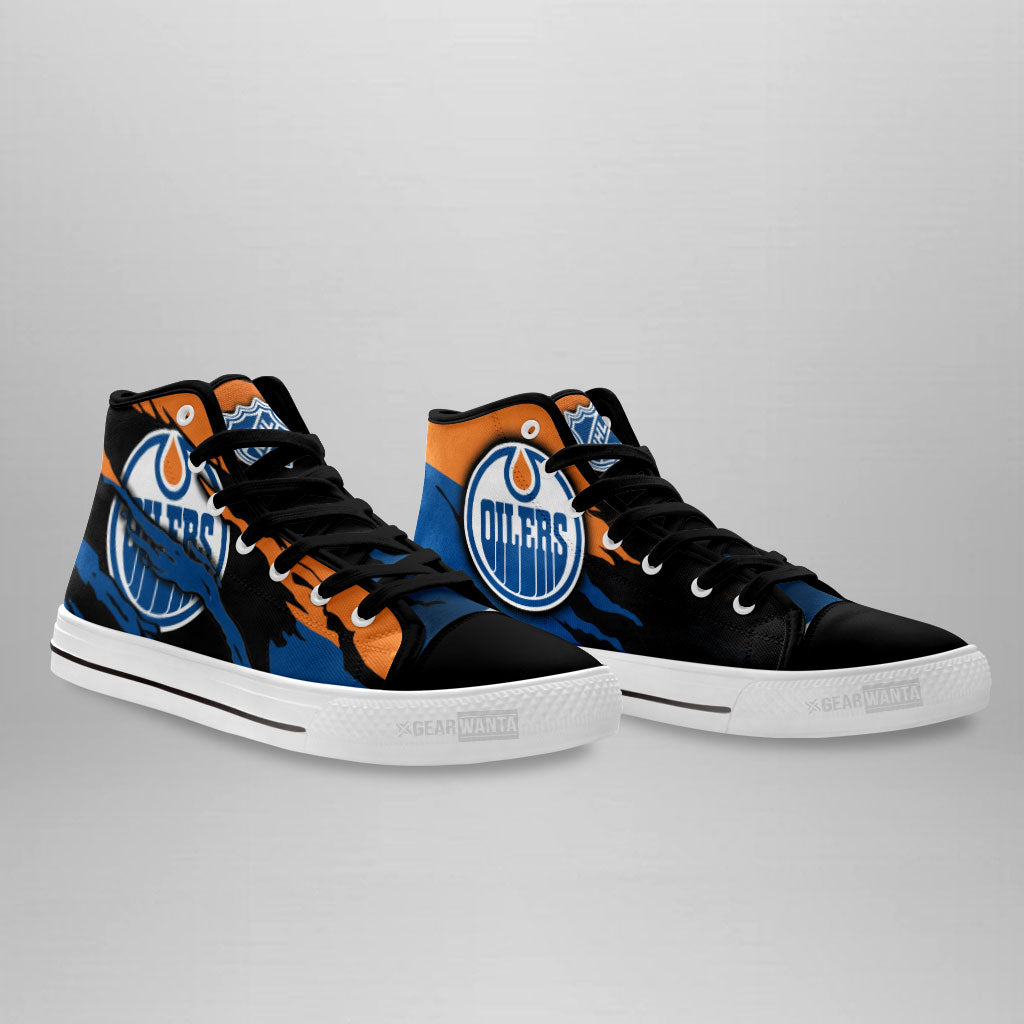 Edmonton Oilers High Top Shoes Custom For Fans-Gear Wanta