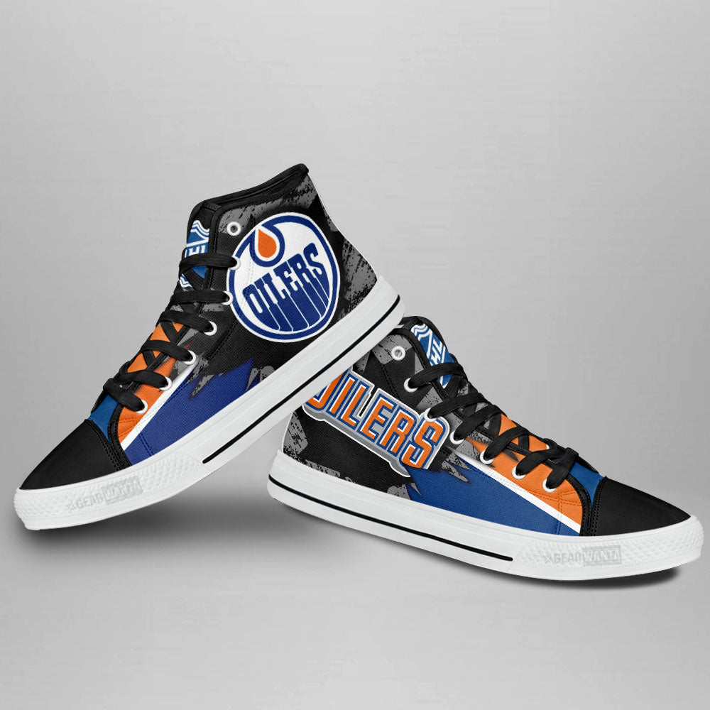 Edmonton Oilers High Top Shoes Custom Canadian Maple Leaf Sneakers-Gear Wanta