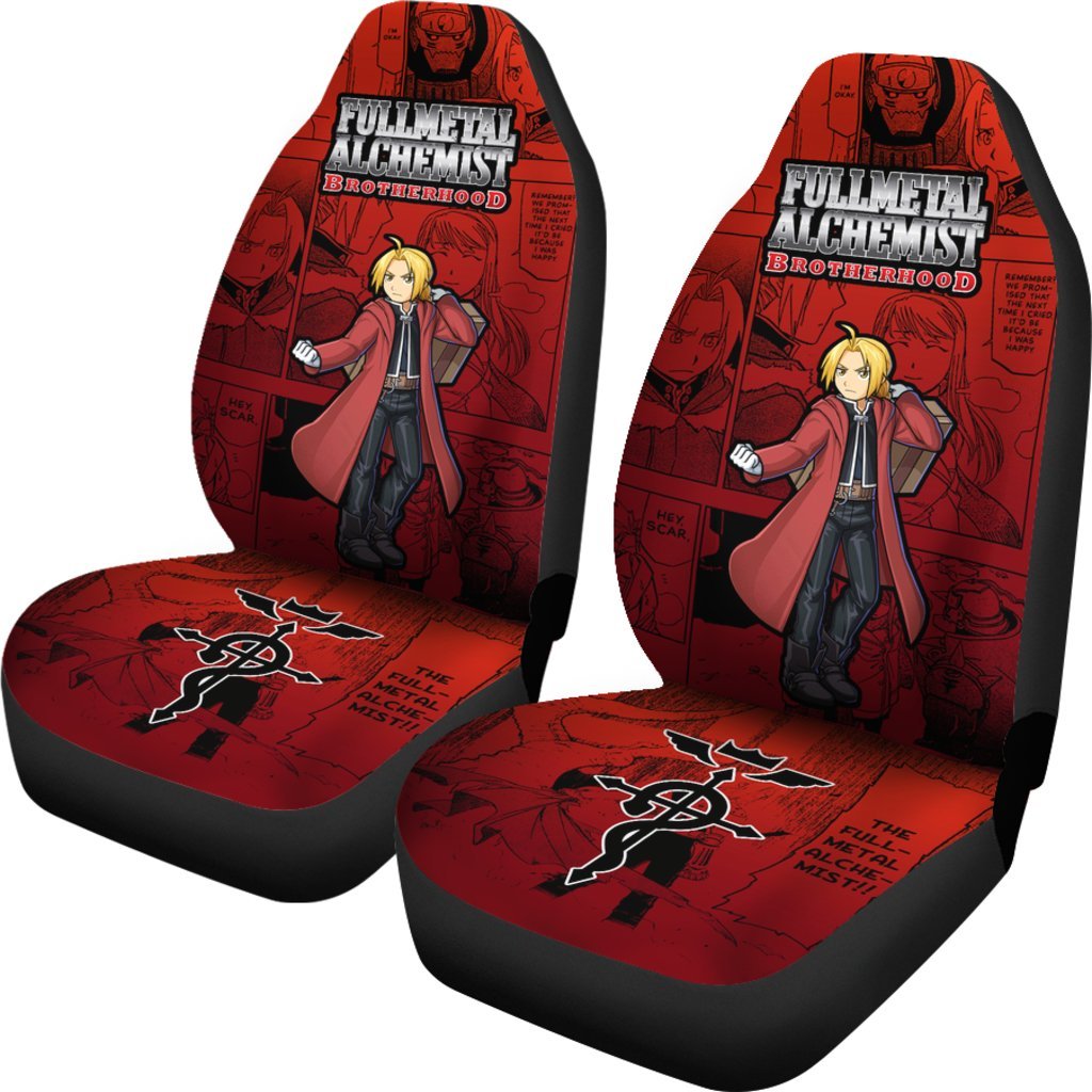 Edward Elric Fullmetal Alchemist Brotherhood Car Seat Covers Custom Anime Car Accessories-Gear Wanta