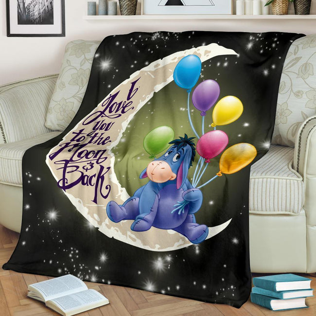 Eeyore Blanket Custom I Love You To The Moon And Back Home Decoration-Gear Wanta