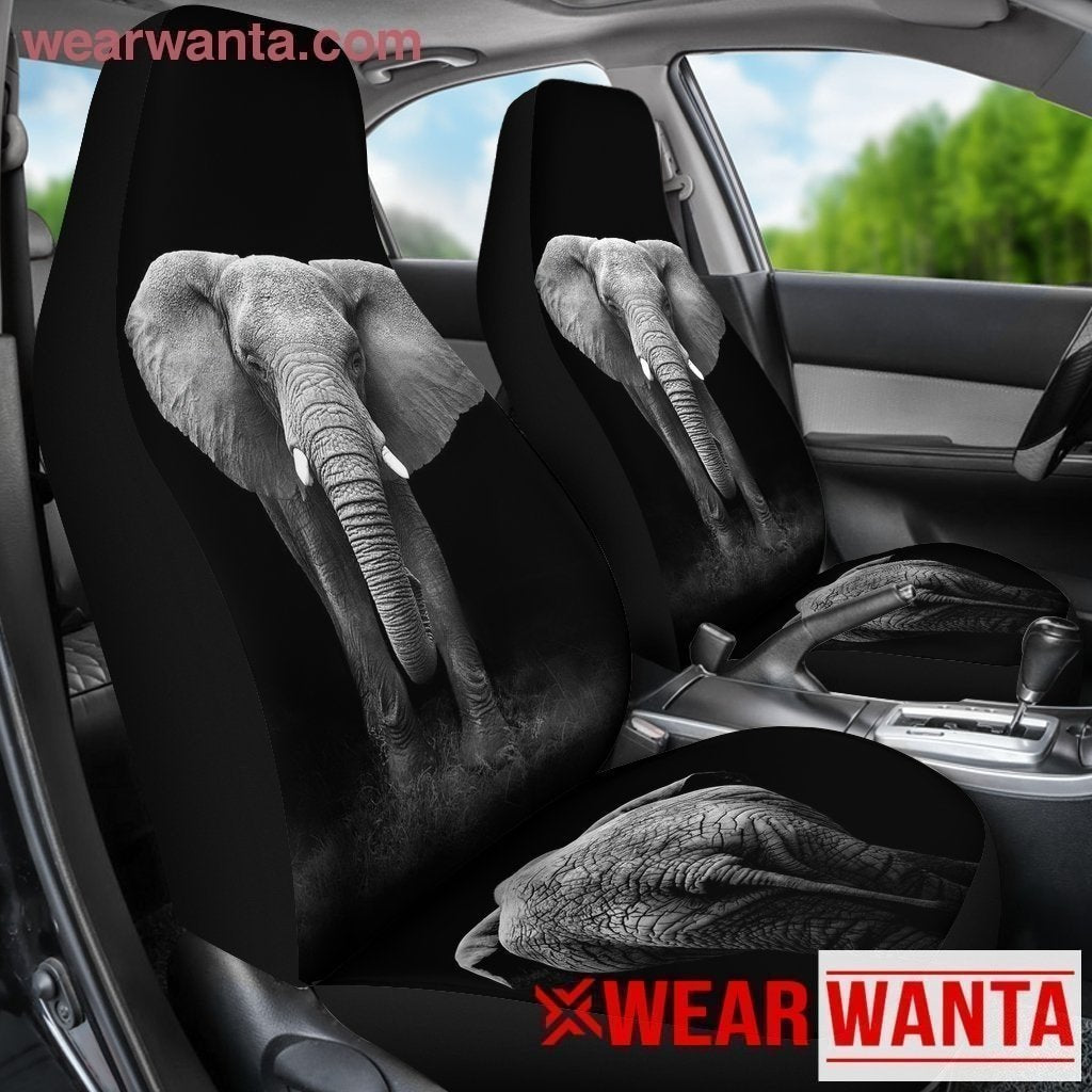 Elephant Black And White Car Seat Covers-Gear Wanta