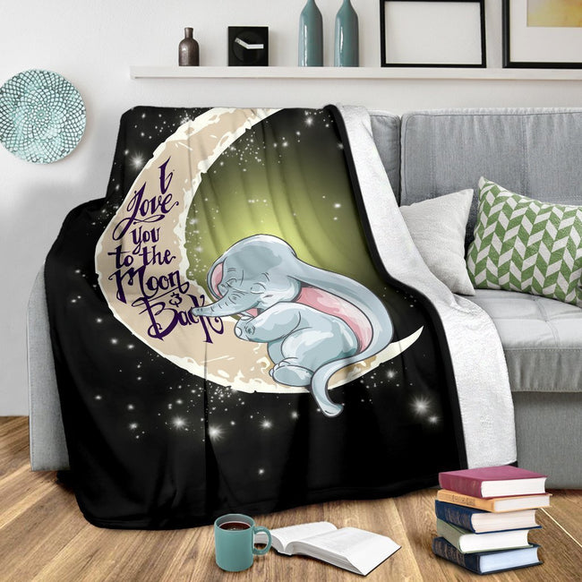 Elephant Blanket Custom I Love You To The Moon And Back Home Decoration-Gear Wanta