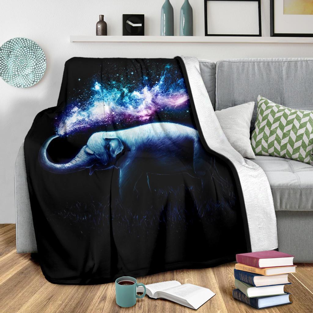 Elephant Galaxy Fleece Blanket Graphic Gift Idea NH19-Gear Wanta