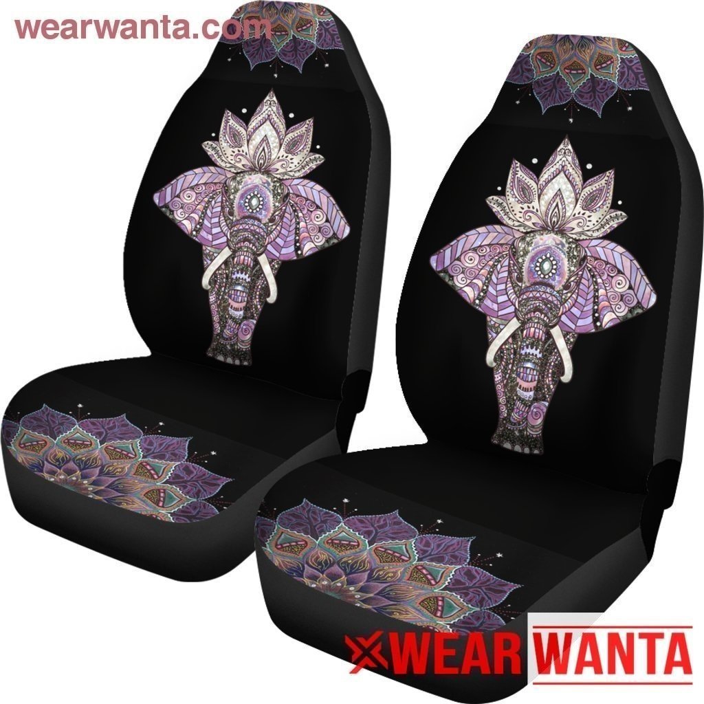 Elephant With Flowers Car Seat Covers-Gear Wanta