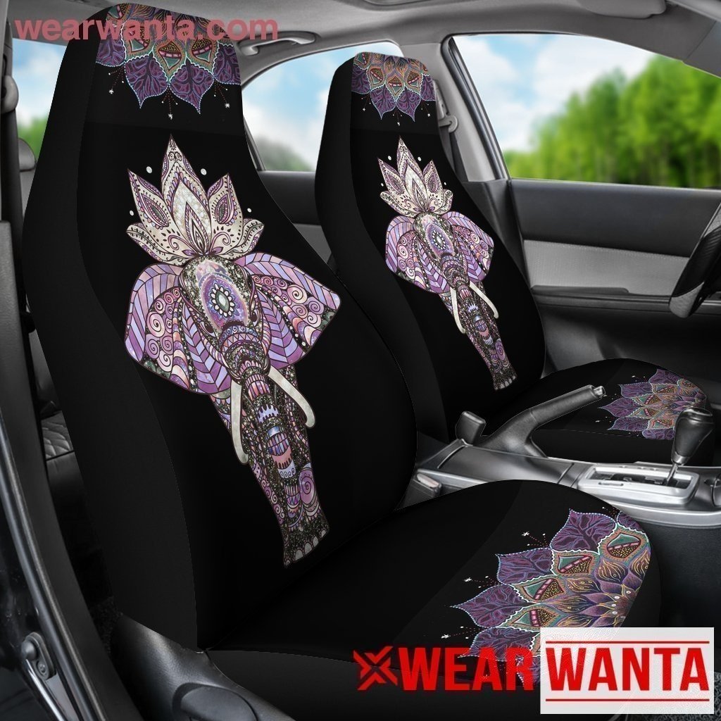 Elephant With Flowers Car Seat Covers-Gear Wanta