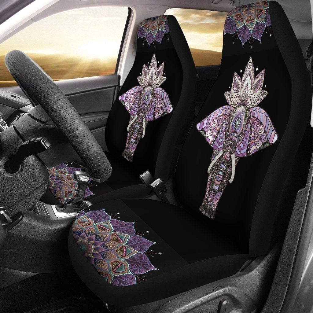 Elephant With Flowers Car Seat Covers-Gear Wanta