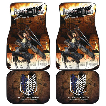 Eren Jeager Attack On Titan Car Floor Mats For Cool Fan Anime-Gear Wanta