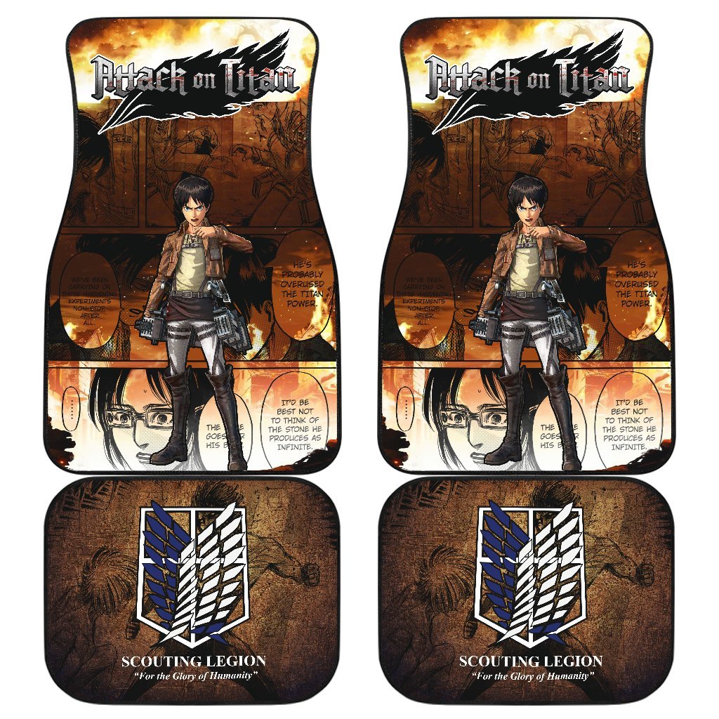 Eren Jeager Attack On Titan Car Floor Mats Like Anime-Gear Wanta